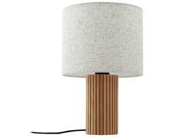 Lindby - Tafellamp - 1licht - Hout, textiel - H: 38 cm - E27 - Hout licht, beige