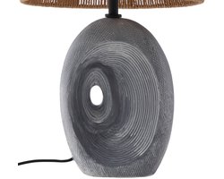 Lindby - Tafellamp - 1licht - Keramiek, papier - H: 48 cm - E27 - blauwgrijs, natuurlijk