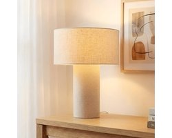 Lindby - Tafellamp - 1licht - Linnen, metaal - H: 40 cm - E27 - beige