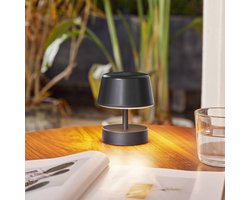 Lindby - Terraslampen- met dimmer - 1licht - Kunststof, aluminium - H: 13.4 cm - zwart - Inclusief lichtbron