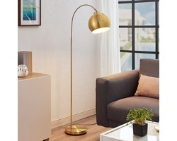 Lindby - vloerlamp - 1licht - IJzer - H: 148 cm - E27 - mat messing