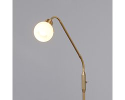 Lindby - vloerlamp - 1licht - Metaal, glas - H: 162 cm - E14 - messing, opaal wit
