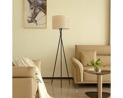 Lindby - vloerlamp - 1licht - PVC, textiel, kunststof - H: 158 cm - E27 - beige