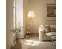 Lindby - vloerlamp - 1licht - Textiel, ijzer - H: 144 cm - E27 - beige