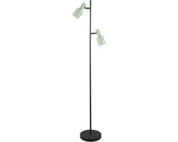 Lindby - vloerlamp - 2lichts - IJzer - H: 155 cm - E27 - groen, zwart
