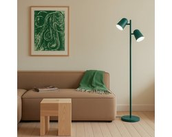 Lindby - vloerlamp - 2lichts - Metaal - H: 165 cm - E27 - groen
