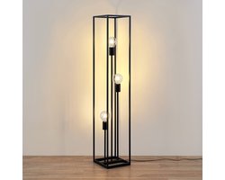 Lindby - vloerlamp - 3lichts - Staal - H: 120 cm - E27 - zwart