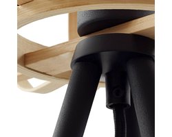 Lindby - vloerlamp hout- Driepoot - - 1licht - Bamboe, ijzer - H: 151.2 cm - E27 - natuurlijk bamboe, zwart