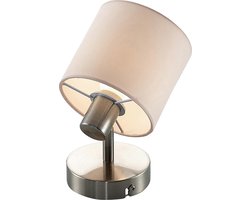 Lindby - Wandlamp - 1licht - IJzer, textiel - H: 17.6 cm - E14 - mat nikkel, wit