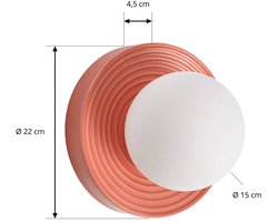 Lindby - wandlamp - 1licht - Keramiek, glas - G9 - oranje, wit