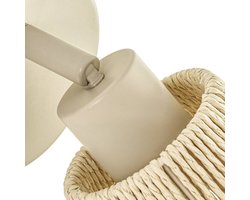 Lindby - wandlamp - 1licht - Papier, metaal - H: 13 cm - E14 - beige