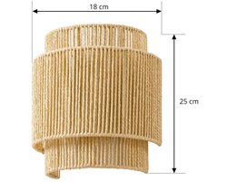 Lindby - wandlamp - 1licht - Papier, metaal - H: 25 cm - E27 - beige