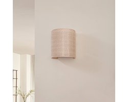 Lindby - Wandlamp - 1licht - PVC, textiel, kunststof - H: 20 cm - E27 - beige