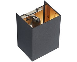 Lindby - wandlamp - 1licht - staal, stof - H: 20 cm - E27 - nikkel satijn, zwart, goud
