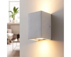 Lindby - wandlamp - 2lichts - beton - H: 15 cm - GU10 - beton grijs