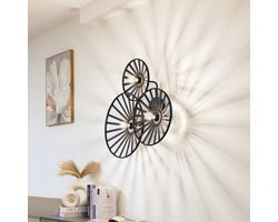 Lindby - wandlamp - 3lichts - Bamboe - H: 24.5 cm - E27 - zwart