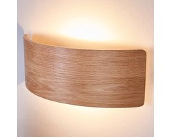 Lindby - Wandlamp hout - 1licht - Hout, metaal - H: 11.5 cm - donker hout - Inclusief lichtbron