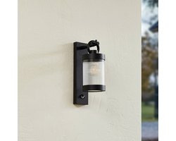 Lindby - Wandlampen buiten - 1licht - Aluminium, kunststof - H: 35 cm - E27 - zwart, transparant