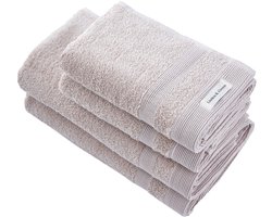 Linden&Green - Badhanddoeken Set - 4 delig - 2 Handdoeken 50x100 cm & 2 Badhanddoeken 70x140 cm - 100% Katoen - Beige - Sauna Handdoek