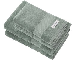 Linden&Green - Badhanddoeken Set - 4 delig - 2 Handdoeken 50x100 cm & 2 Badhanddoeken 70x140 cm - 100% Katoen - Towel - Vintage Green