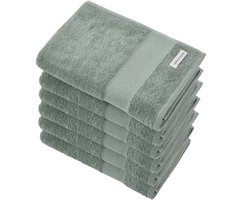 Linden&Green - Badhanddoeken Set - 6 delig - 6 Badhanddoeken 70x140 cm - 100% Katoen - Badhanddoeken Groen - Towel - Handdoek Groen - Vintage groen