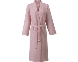 Linden&Green - Unisex Sauna Badjas - 100% Katoen Wafel Badjas - L - Roze - Katoen wafel - Kimono - Wafel Badjas dames - Wafel Badjas heren - Badjas dames en heren