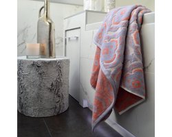 Lindian style - Luxe zachte badlakens - badhanddoek - Lila/zalm/paars/wit/Oranje/terra - 50x90cm - 100% katoen - handdoek - strandlaken