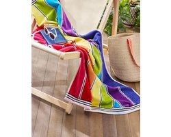 Lindian style - Regenboog strandlaken - 140x70 - Kinder strandkleed - zachte handdoek - Blauw/Geel/Groen/Paars/Rood/Oranje