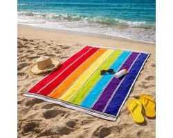 Lindian style - Super zacht badlaken - zacht strandlaken - 140x70 - Multie color strandkleed - zachte handdoek - Blauw/Geel/Groen/Paars/Rood/Oranje