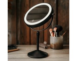Lindo Make up spiegel met verlichting- Led spiegel - Scheer spiegel - Vergroot spiegel - Licht - 10x vergroting - Spiegel met licht - Make-upspiegel