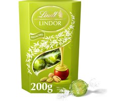 Lindt LINDOR Pistache melkchocolade bonbons 200 gram - 16 zacht smeltende chocolade bonbons