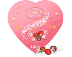 Lindt LINDOR Roze Hart gemengde chocolade Bonbons 160 gram - Chocolade Cadeau - Premium cadeauverpakking - Moederdag Cadeautje
