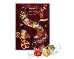 Lindt LINDOR Sinterklaas Chocoladeletter 300 gram - Melkchocolade, Witte chocolade, Pure Chocolade, Hazelnoot Chocolade - Schoencadeau - Sint
