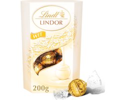 Lindt LINDOR Witte chocolade bonbons 200 gram - 16 zacht smeltende witte chocolade bonbons - Vaderdag Cadeau