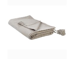 LINDULA - Sprei - Taupe - 220 x 200 cm - Katoen