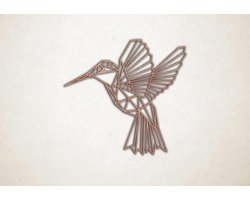 Line Art - Kolibrie 2 - S - 45x49cm - Multiplex - geometrische wanddecoratie