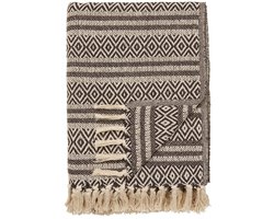 Line plaid 130×180cm bruin.