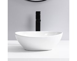 LINEA UNO - Durva 35 - Glans wit - Waskom - - Keramiek - Ovaal - 251056