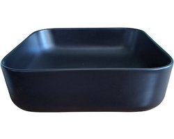 LINEA UNO - Jarvo 39 - Mat zwart - Waskom - - Keramiek - Vierkant - 251076