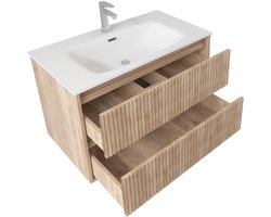 LINEA UNO - Laro 80 - Licht eiken - Badmeubel - - 301718