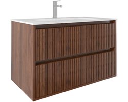 LINEA UNO - Laro 80 - Walnoot - Badmeubel - - 301714