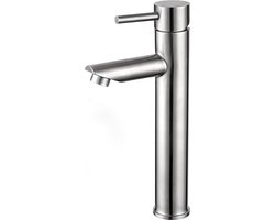 LINEA UNO - Narva hoog - RVS - Wastafelkraan - Geborsteld RVS - 201303