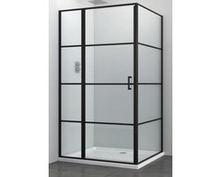 LINEA UNO - Rana 120 x 90 - Mat zwart - Douchecabine - - Nano coating - Easy Clean - Douchewand - 131001