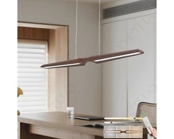 Lineaire Houten Eettafel Kroonluchter met Afstandsbediening en Dimfunctie