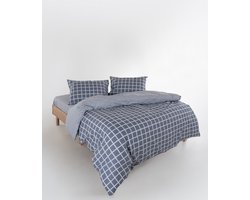 Linear Calm Geometric Gray Design Duvet Cover Set – Soft Multicolor 100% Cotton Ranforce Single Size Bed Linen Set - Dekbedovertrekset met lineair, kalm geometrisch grijs design – zacht, veelkleurig 100% katoen Ranforce eenpersoonsbed