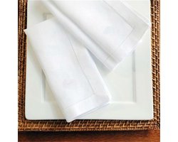 Linen & Cotton 4 x Elegant Fabric Napkins-100% Linen Natural Napkins Fabric Linen Napkins for Wedding Gastronomy Home Kitchen Decoration Restaurant (White, 35x50cm)