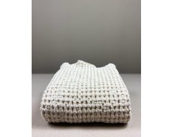LINFIN - Wafel Badhanddoek - Naturel - 100x100 cm - Handgemaakt in Maastricht - 52% Linnen 48% Katoen