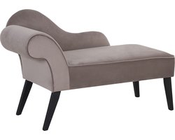 Linkszijdige chaise longue BIARRITZ Fluweel Taupe