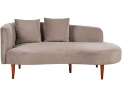 Linkszijdige chaise longue CHAUMONT Fluweel Taupe