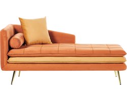 Linkszijdige chaise longue GONESSE Fluweel Oranje